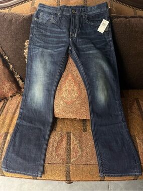Buffalo David Bitton - SIX
Men's Dark Blue Washed Straight-Leg Jeans